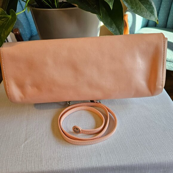 Furla Pink Convertible Clutch/Handbag Leather Italy Dustbag EUC-Item #685 - Picture 2 of 4